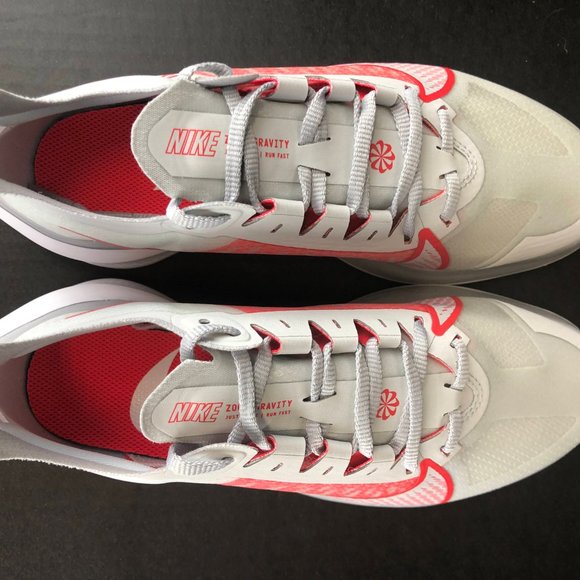 Nike Zoom Gravity Grey Red White Womens Running Sh - Picture 15 of 16